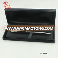 Office promotional metal stationery carbon fiber ball pen with gift box